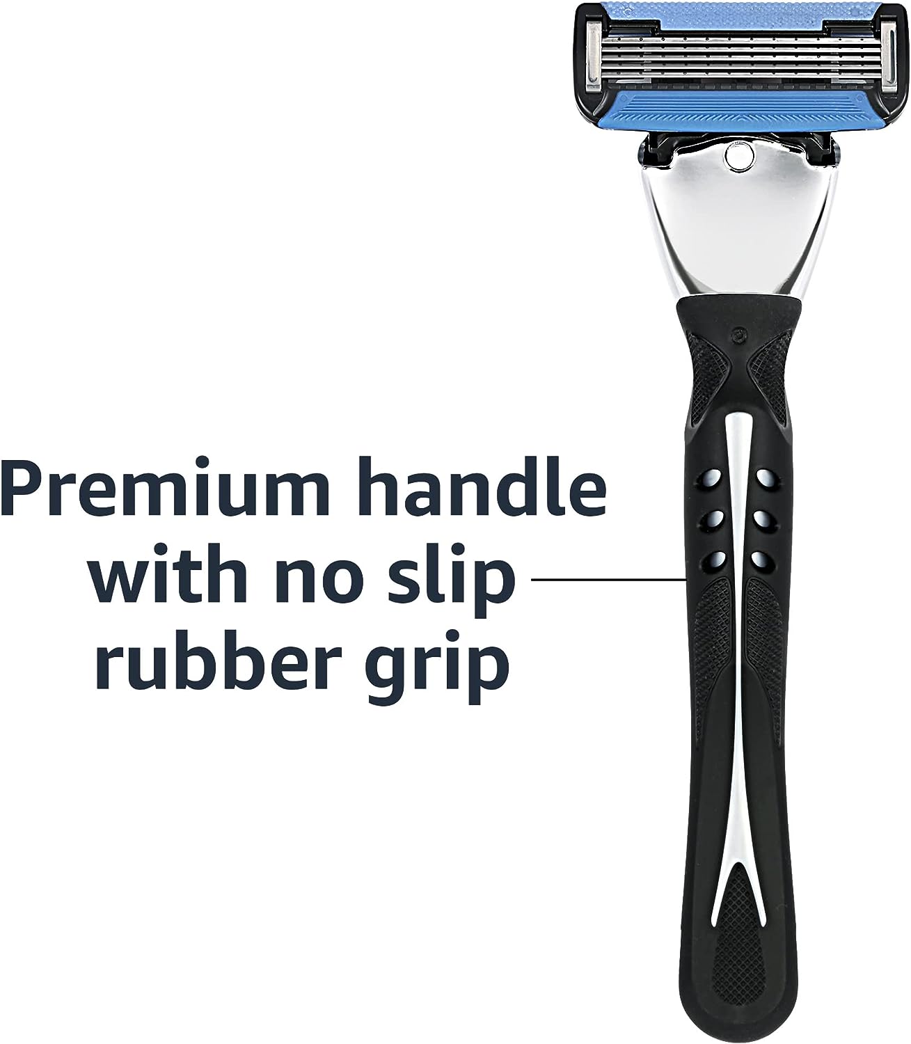Amazon Basics 5-Blade MotionSphere Razor for Men with Dual Lubrication and Precision Trimmer, Handle &amp; 16 Cartridges, Cartridges fit Amazon Basics Razor Handles only, 17 Piece Set, Black