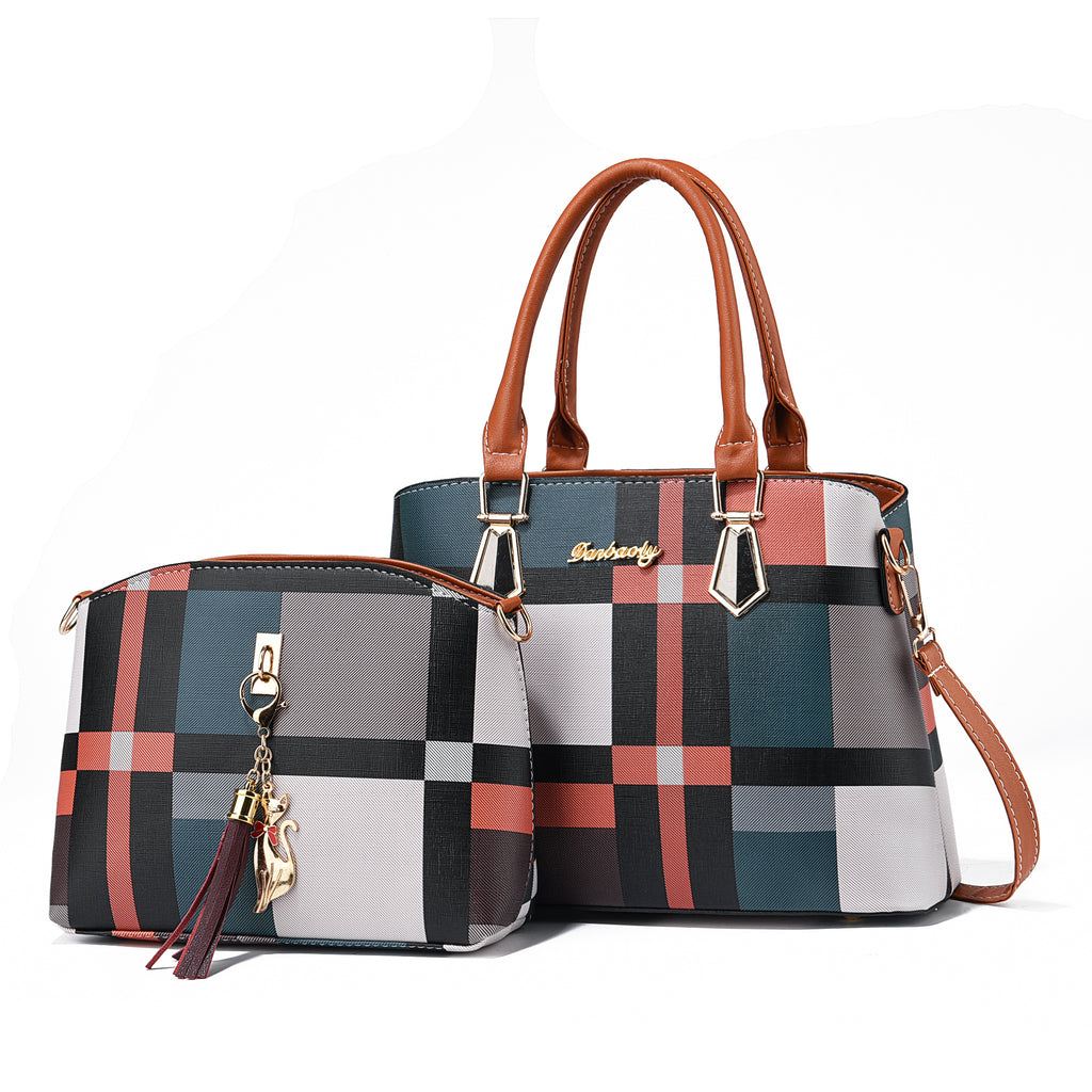 2pcs PU Leather Bag Set, Tassel Decor Handbag &amp; Crossbody Bag, Women's Office &amp; Work Purse