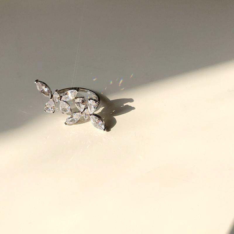 beautiful cz butterfly 925 sterling silver adjustable ring