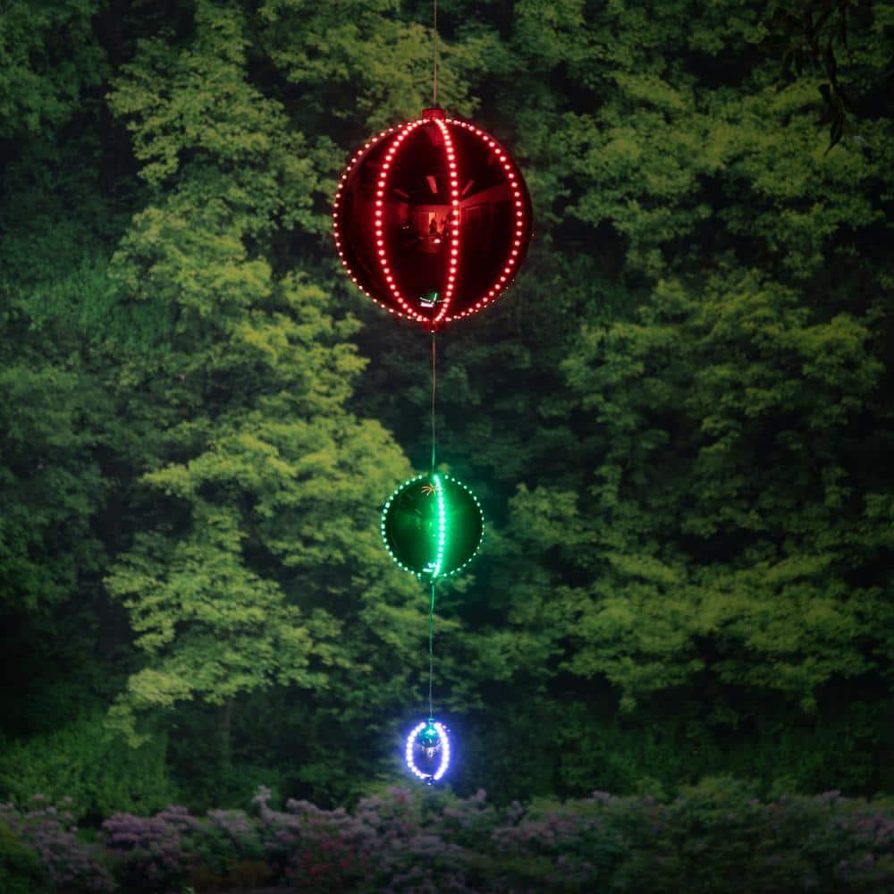 3-Tier Indoor/Outdoor Hanging Christmas Ornaments With Chasing LED Lights