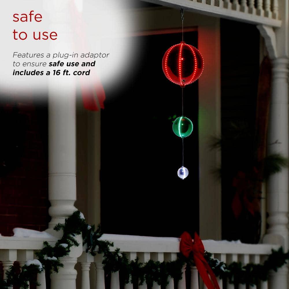 3-Tier Indoor/Outdoor Hanging Christmas Ornaments With Chasing LED Lights