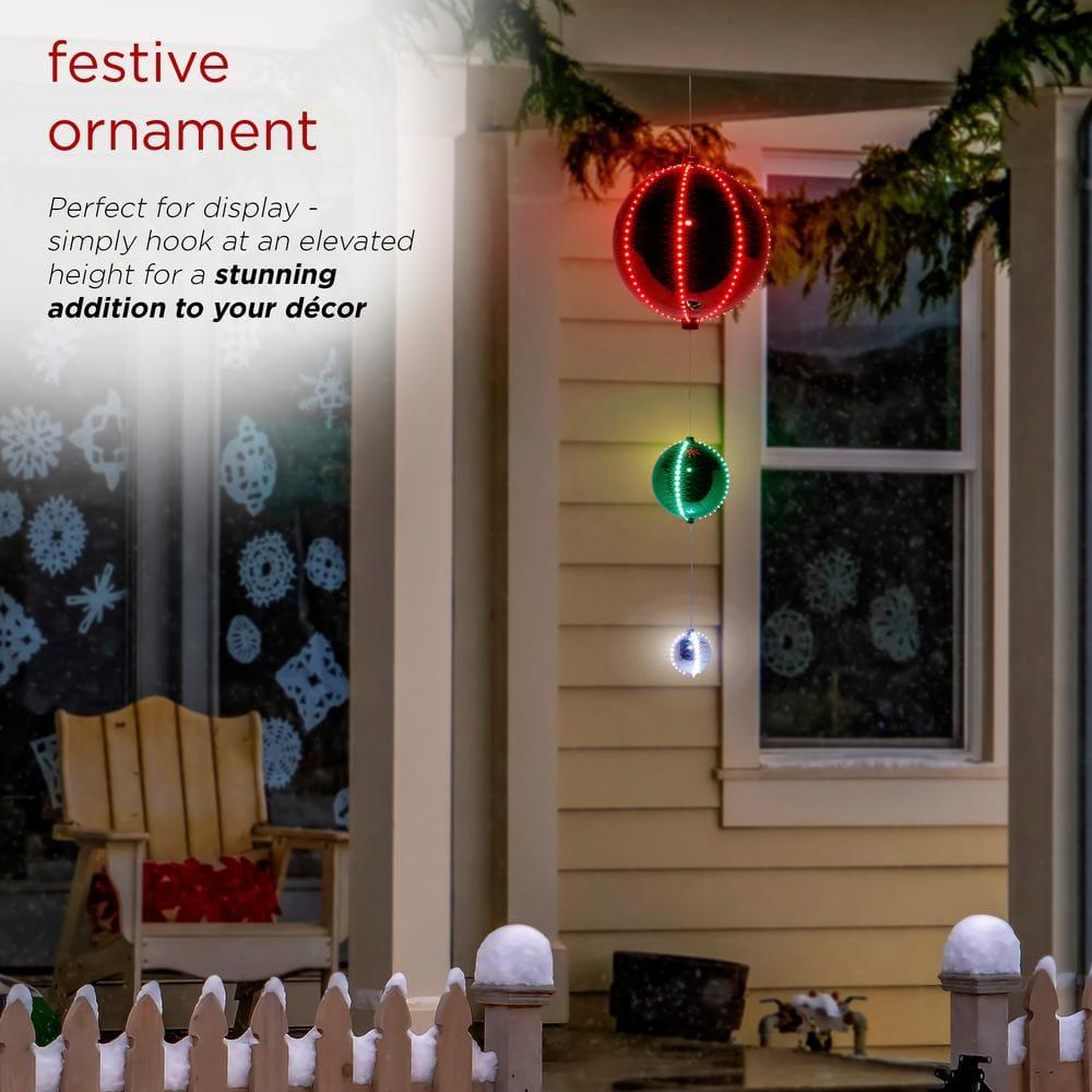 3-Tier Indoor/Outdoor Hanging Christmas Ornaments With Chasing LED Lights