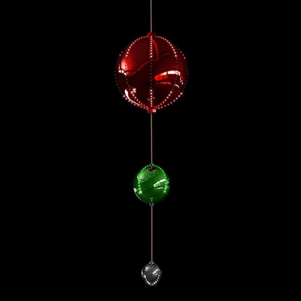 3-Tier Indoor/Outdoor Hanging Christmas Ornaments With Chasing LED Lights