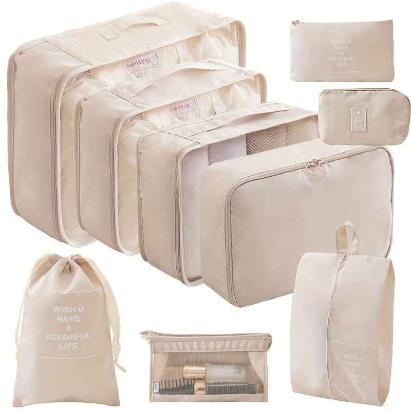 9 Set PacCubes, Lightweight Travel LuggaOrganizer With Shoe Bag, Toiletry Bag &amp; Laundry Bag