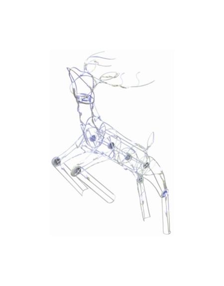 48" Winter Frost Pure White LED Animated Reindeer Christmas Yard Art Decoration