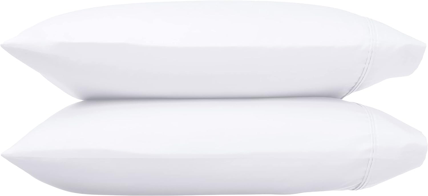 Basics 400 Thread Count Cotton Pillow Case, Standard, 30" L x 20" W, White - Set of 2