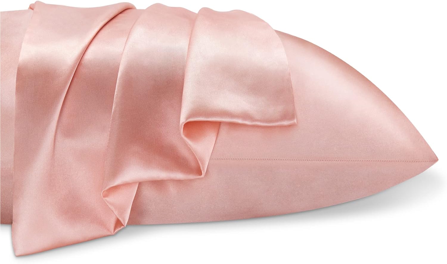 BEDELITE Satin Silk Pillowcase for Hair and Skin, Coral Pillow Cases Standard Size Set of 2 Pack, Super Soft Pillow Case with Envelope Closure (20x26 Inches)