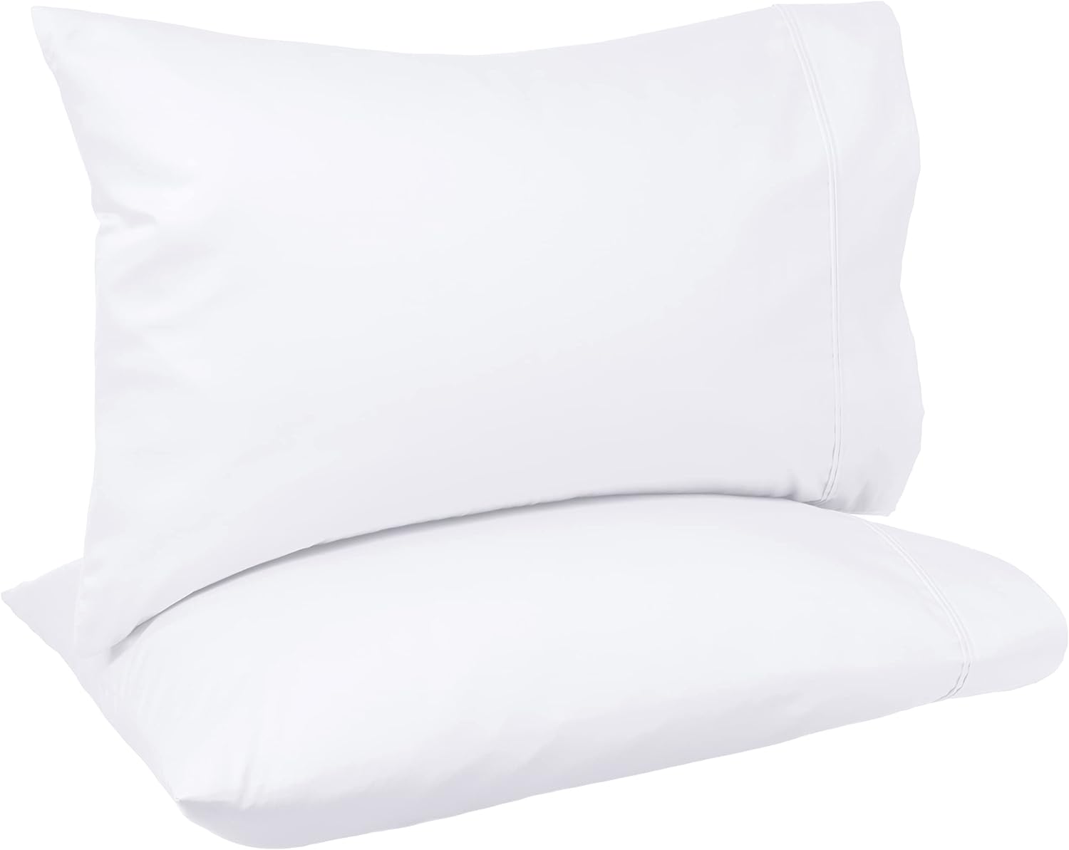 Basics 400 Thread Count Cotton Pillow Case, Standard, 30" L x 20" W, White - Set of 2