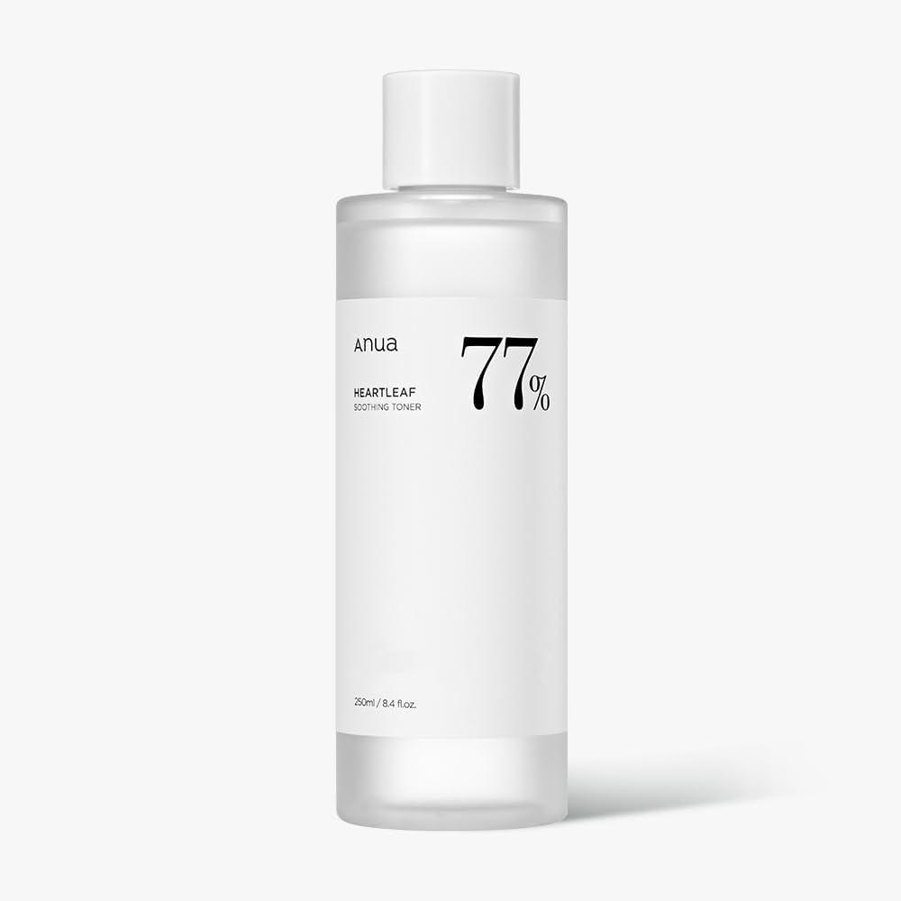 Anua Heartleaf 77% Soothing Toner I pH 5.5 Skin Trouble Care, Calming Skin, Refreshing, Hydrating, Purifying, Cruelty Free, Vegan for Sensitive, Combination (250ml / 8.45 fl.oz.), Korean Skincare