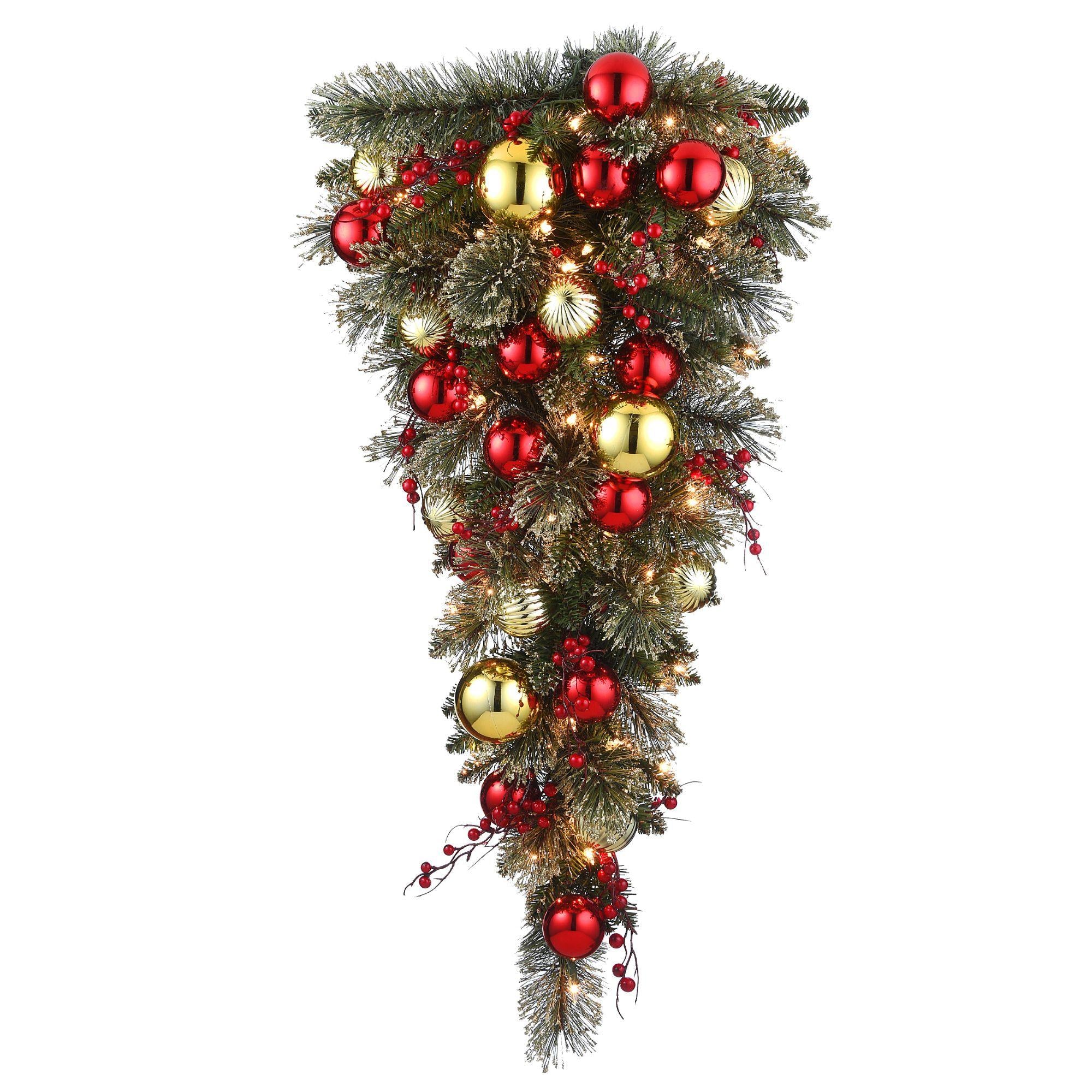 36" Pre-Lit Dakota Pine Artificial Teardrop, Warm White Lights