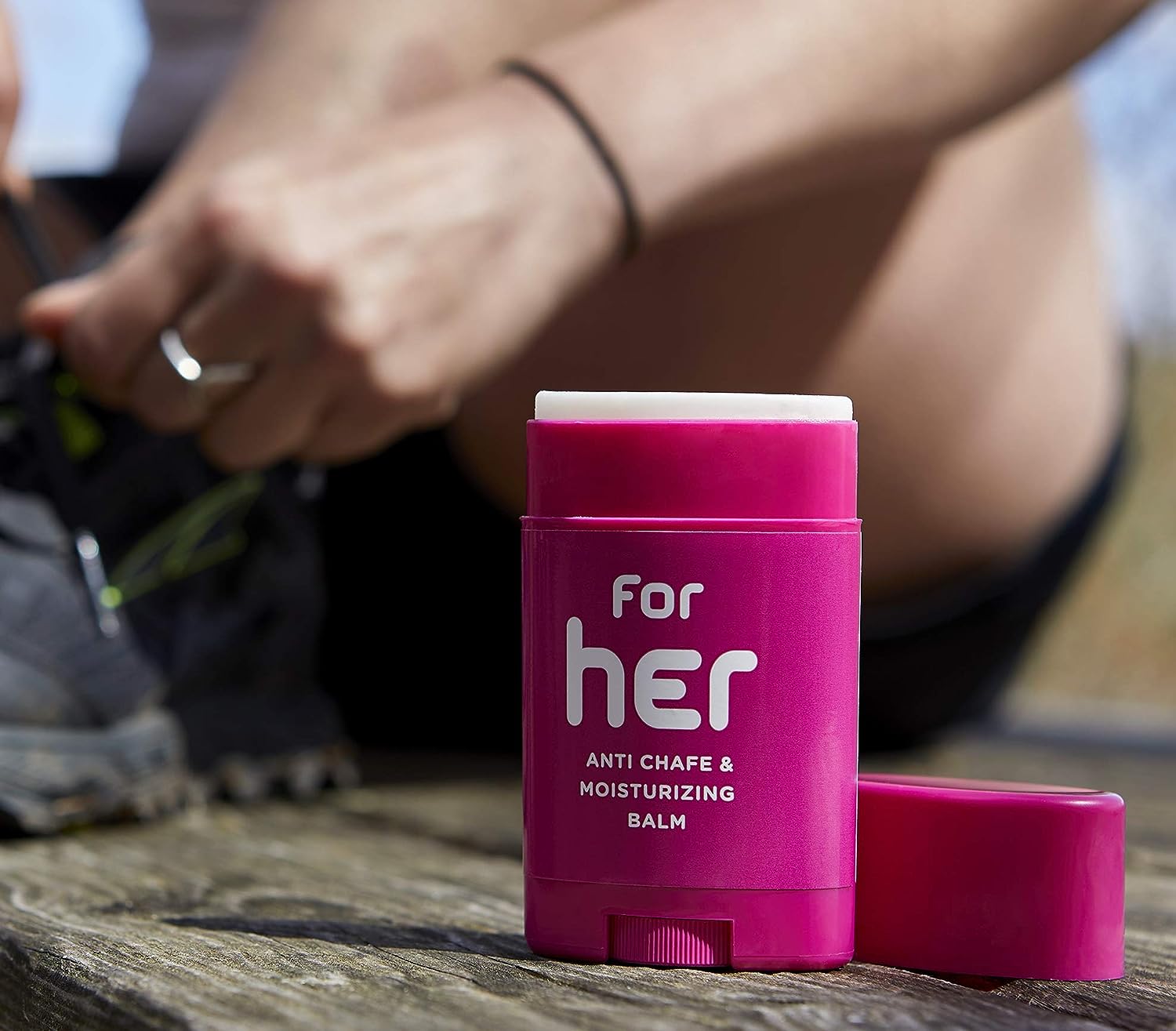 Body Glide For Her Anti Chafe Balm: anti chafing stick with added emollients. Prevent rubbing leading to chafing, raw skin, and irritation. Use for arm, bra, butt, groin, &amp; thigh chafing: 1.5oz-2pk