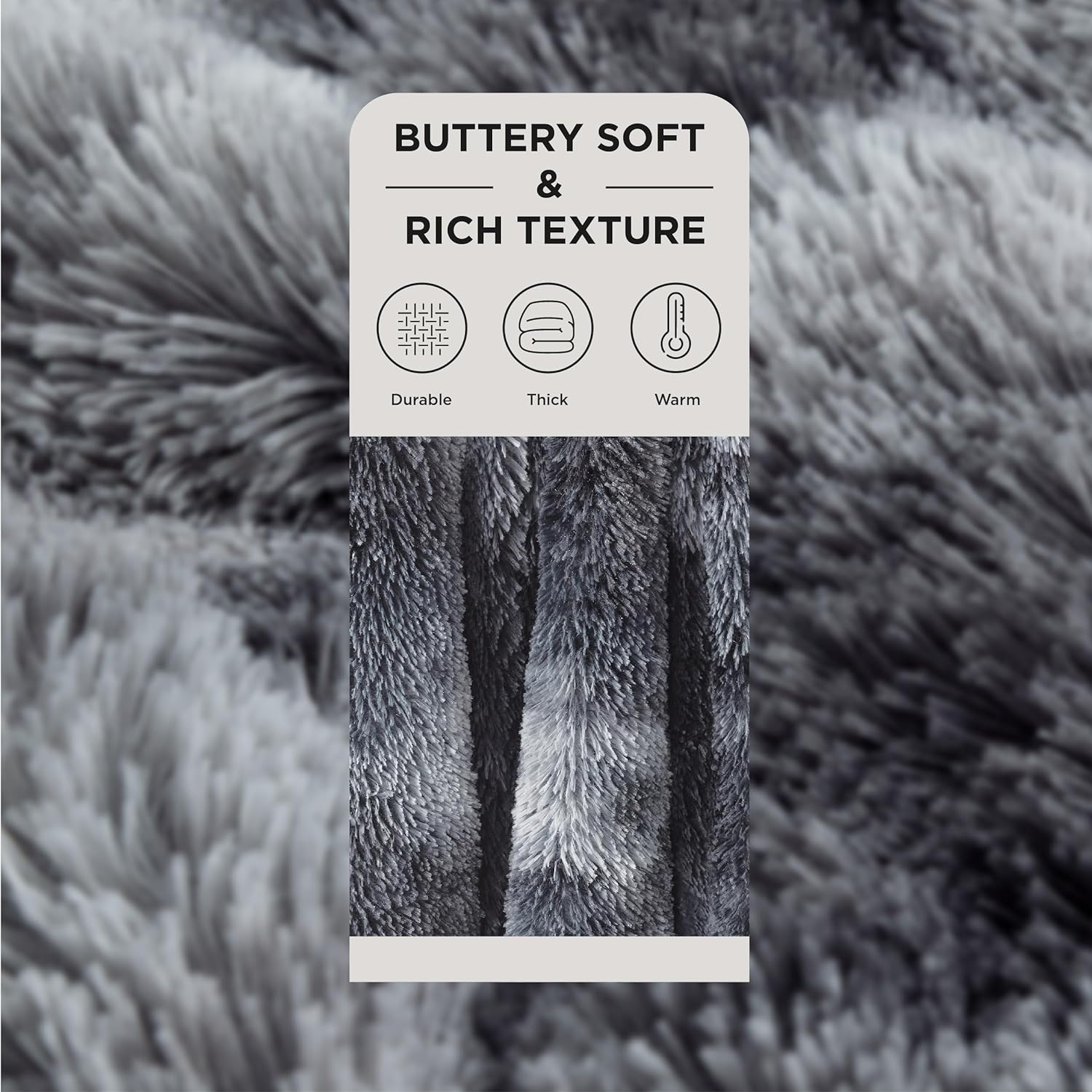 Bedsure Soft Fuzzy Faux Fur Throw Blanket Grey – Cozy, Fluffy, Plush Sherpa Fleece Blanket, Furry, Shaggy Blanket for Couch, Bed, Sofa, Thick Warm Blankets for Women, 50x60 Inches, 640 GSM