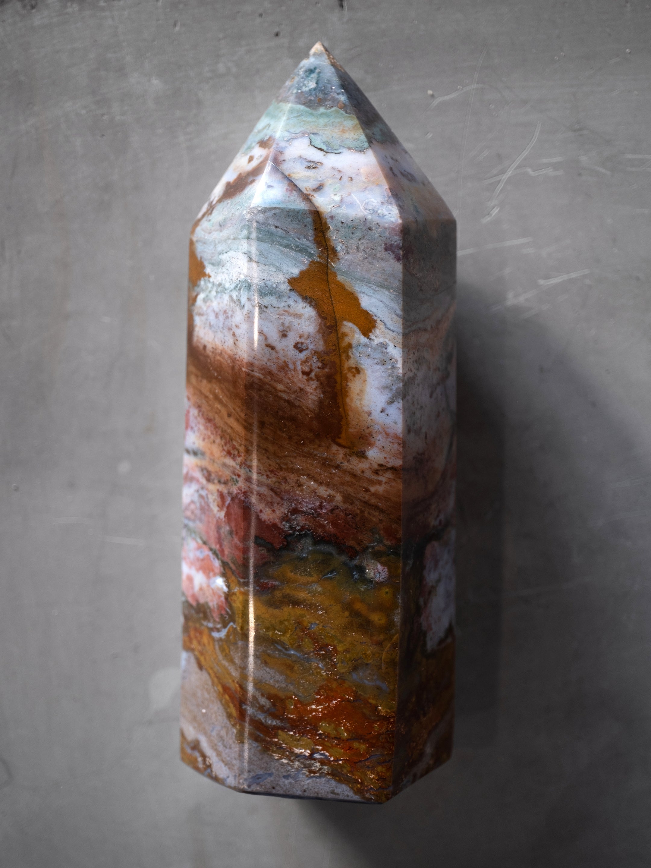 Blue Ocean Jasper Obelisk