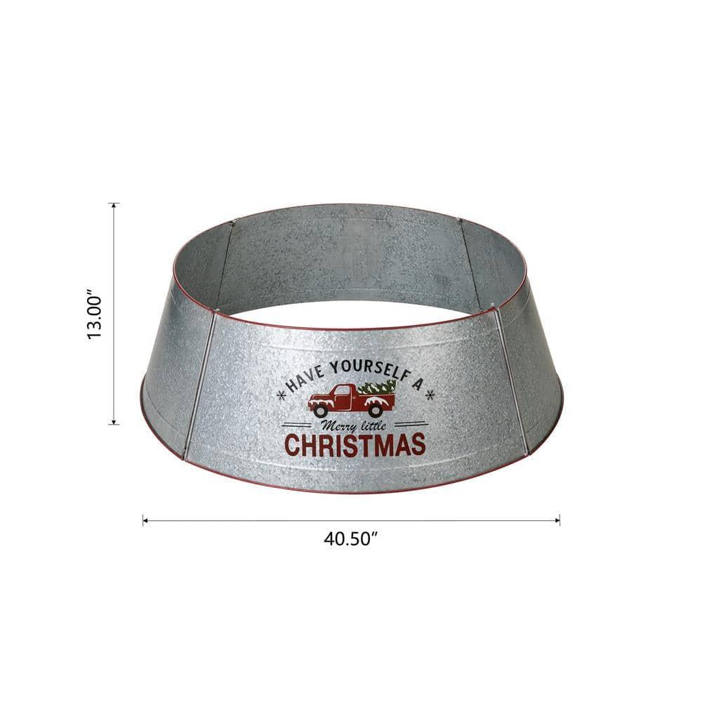 40.5 in. D Christmas Galvanized Metal Truck Tree Collar (KD)