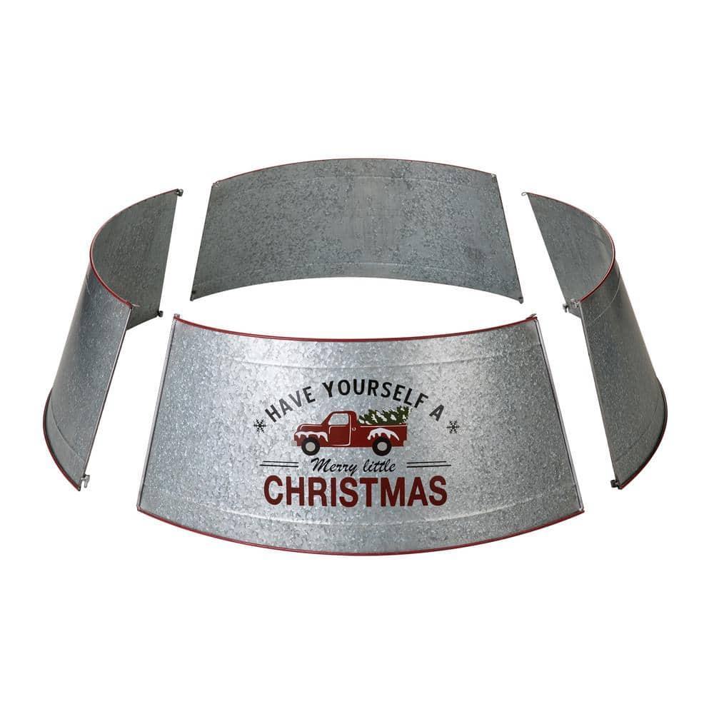 40.5 in. D Christmas Galvanized Metal Truck Tree Collar (KD)