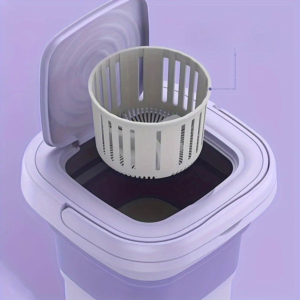 8L Foldable Mini Washing Machine: Fully Automatic Portable &amp; Compact For Baby &amp; Toddler Clothes, Underwear, Panties &amp; Socks!