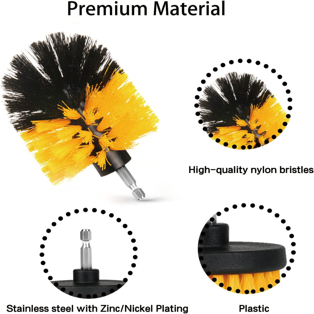 5/8/22pcs, Drill Brush Attachment Set, 7 Pack 1/4in Power Scrubber Brush + Extend Long Attachment, Brush Drill Attachment, Power Cleaning Scrub Brush For Bathroom, Tub, Tile, Corner, Floor