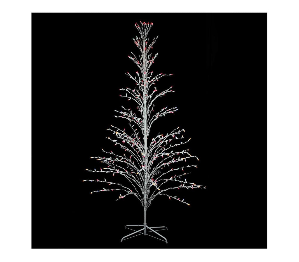 6' White Lighted Christmas Cascade Twig Tree Outdoor Yard Art Decoration - Multi Lights