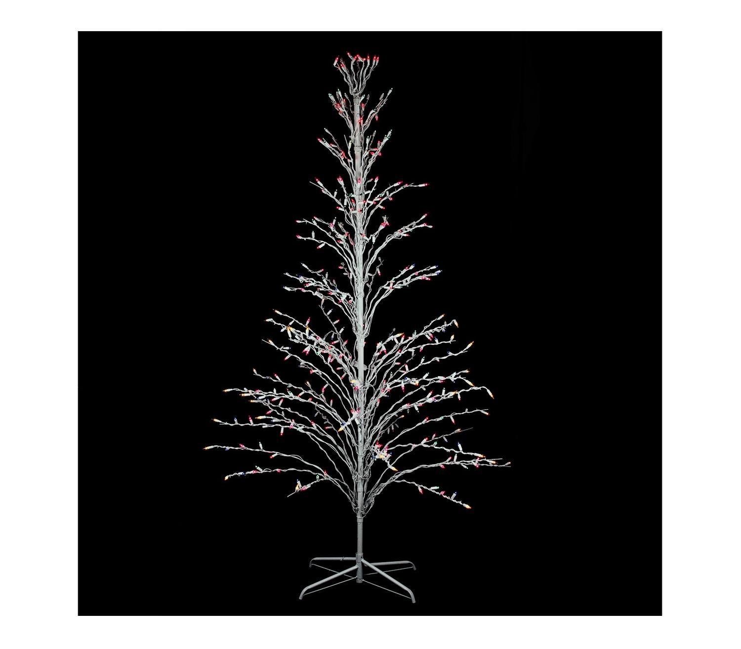 6' White Lighted Christmas Cascade Twig Tree Outdoor Yard Art Decoration - Multi Lights