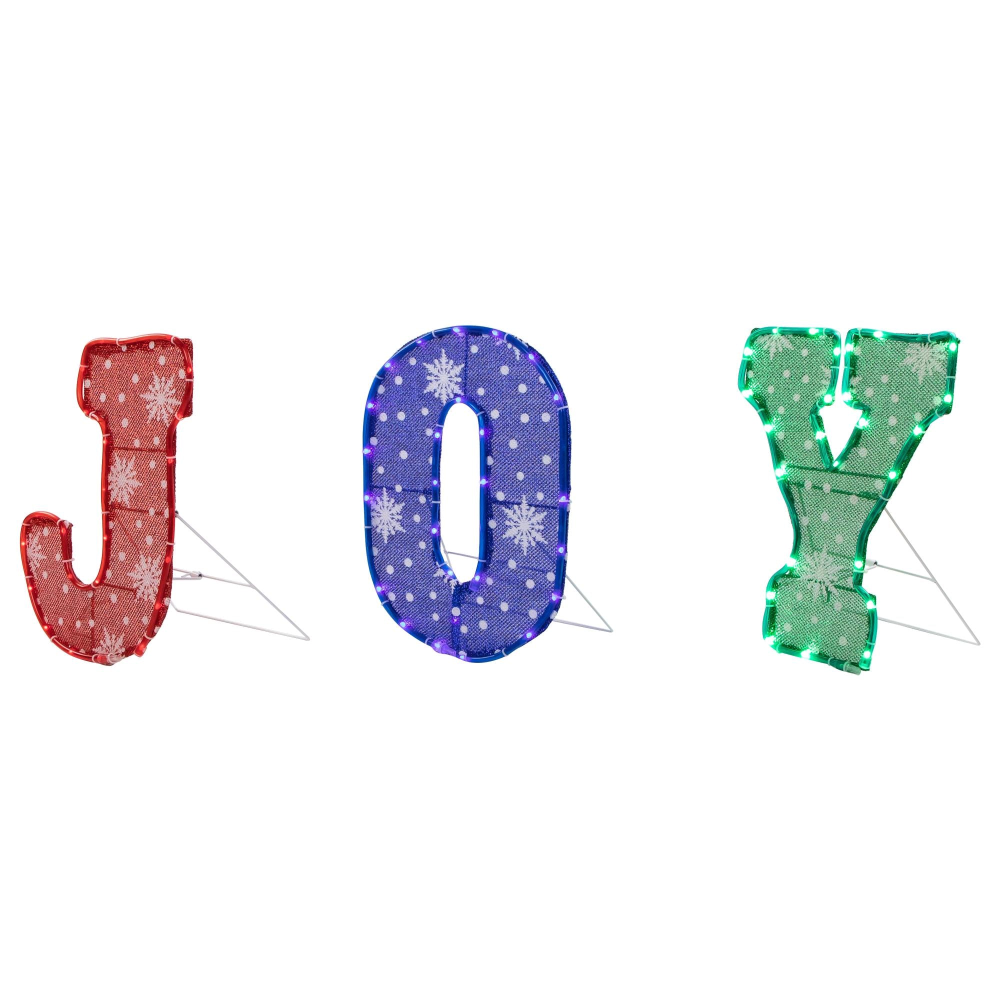 14" LED Lighted Traditional Colored 'Joy' Outdoor Christmas Decoration