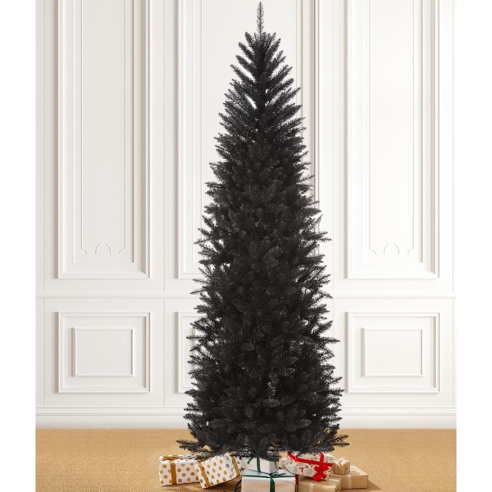 7.5 ft. Black Tinsel Artificial Christmas Tree