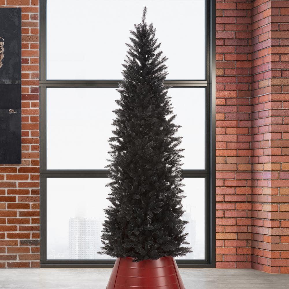 7.5 ft. Black Tinsel Artificial Christmas Tree