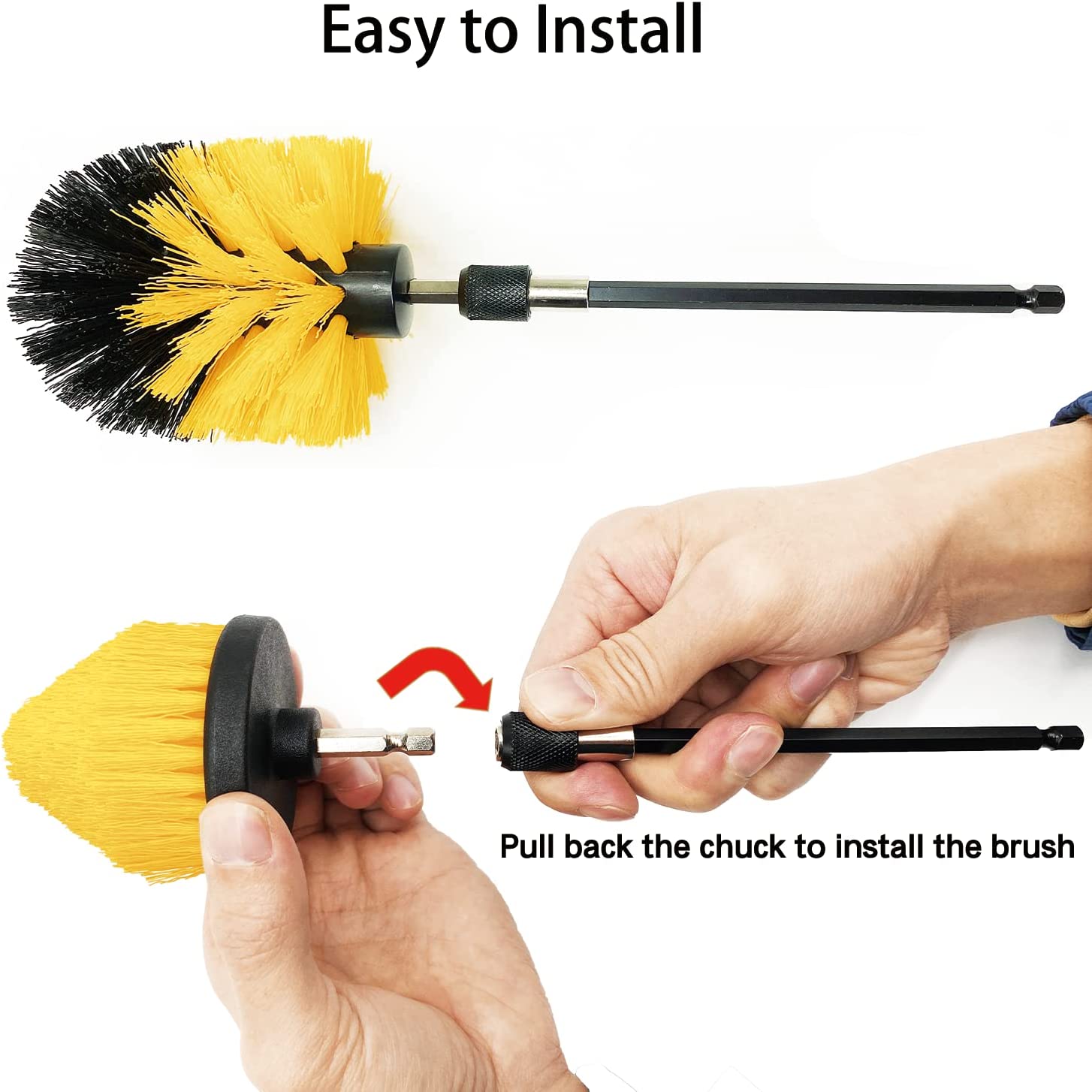 5/8/22pcs, Drill Brush Attachment Set, 7 Pack 1/4in Power Scrubber Brush + Extend Long Attachment, Brush Drill Attachment, Power Cleaning Scrub Brush For Bathroom, Tub, Tile, Corner, Floor