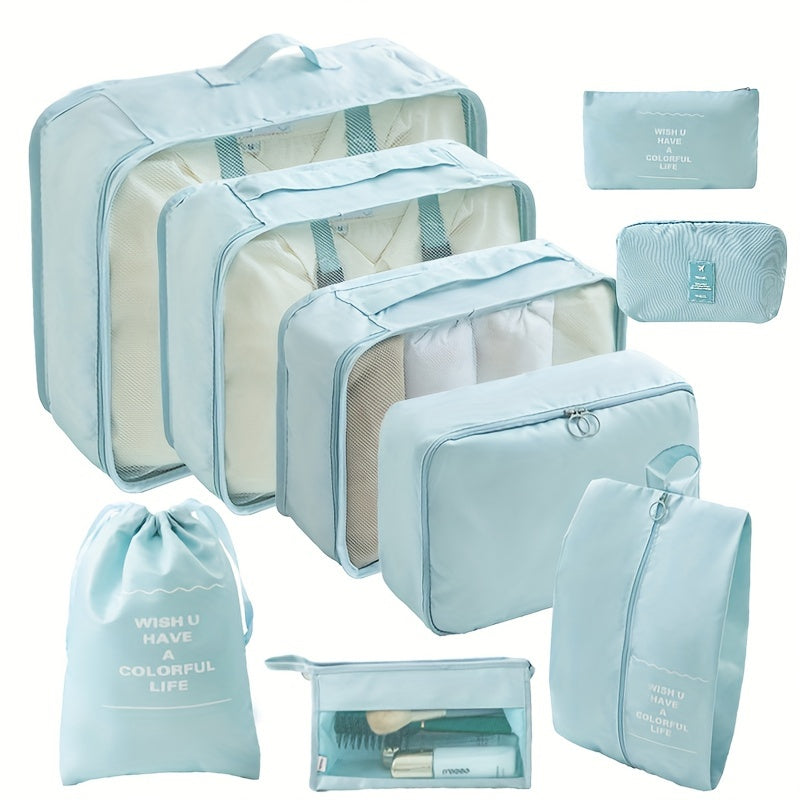 9 Set PacCubes, Lightweight Travel LuggaOrganizer With Shoe Bag, Toiletry Bag &amp; Laundry Bag