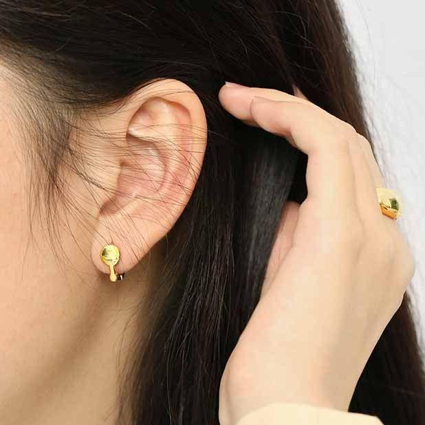 asymmetry lock key 925 sterling silver hoop earrings