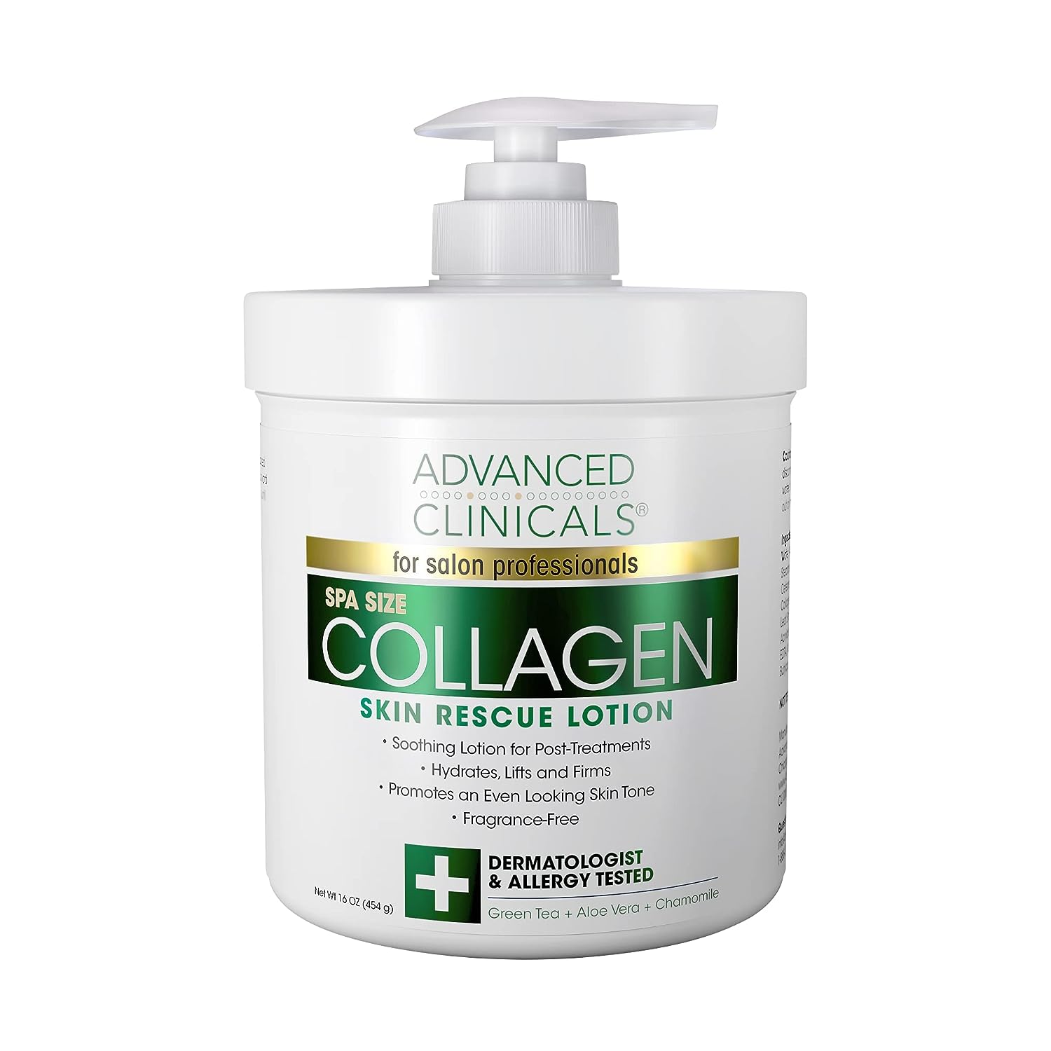 Advanced Clinicals Collagen Lotion Dry Skin Rescue Face &amp; Body Moisturizing Skin Care Cream For Lifting, Firming, &amp; Tightening Skin. Anti Aging Skincare Moisturizer Helps Hydrate Skin, Large 16 Ounce