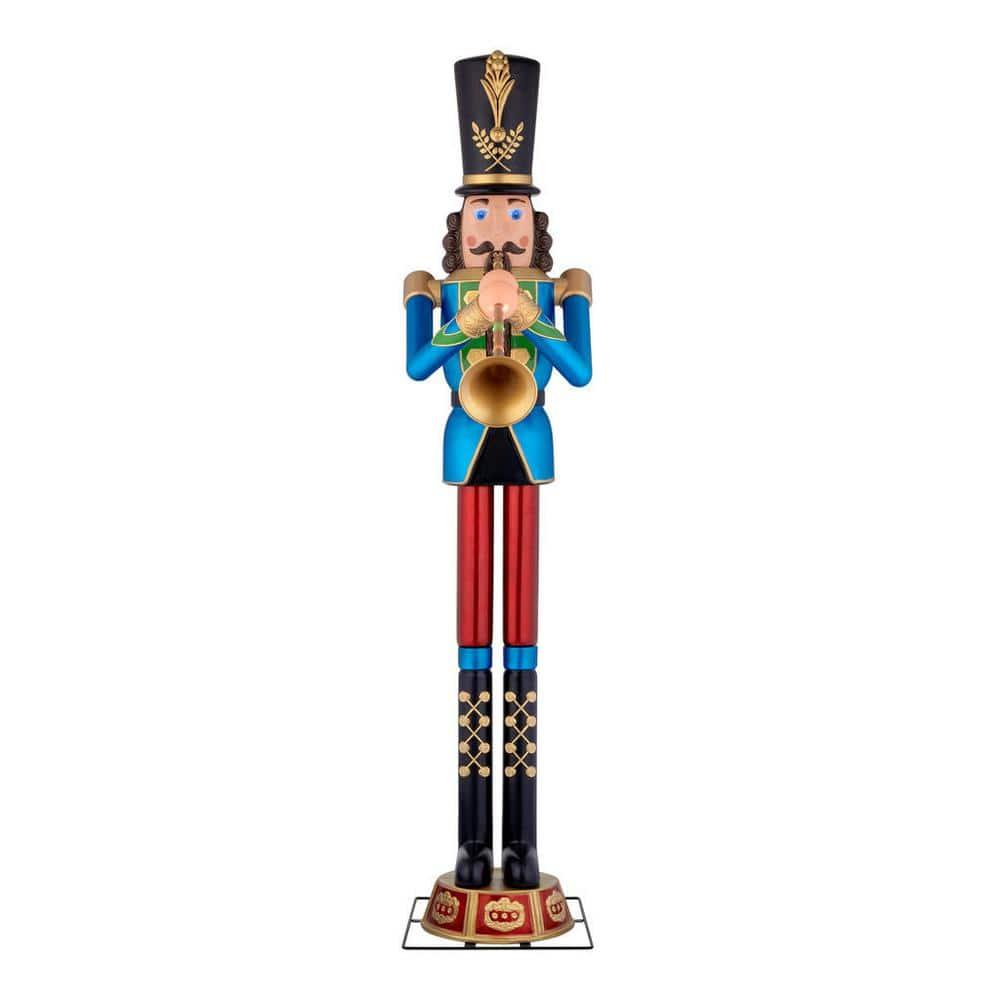 8 ft Trumpeting Nutcracker Holiday Yard Decoration