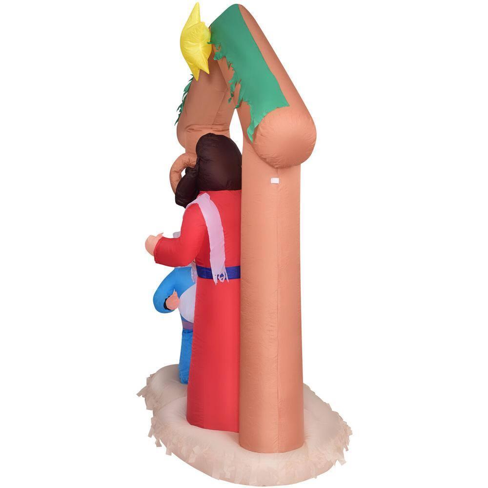 7 ft. x 6 ft. Pre-Lit Nativity with Mary, Joseph and Baby Jesus Christmas Inflatable with StoraBag
