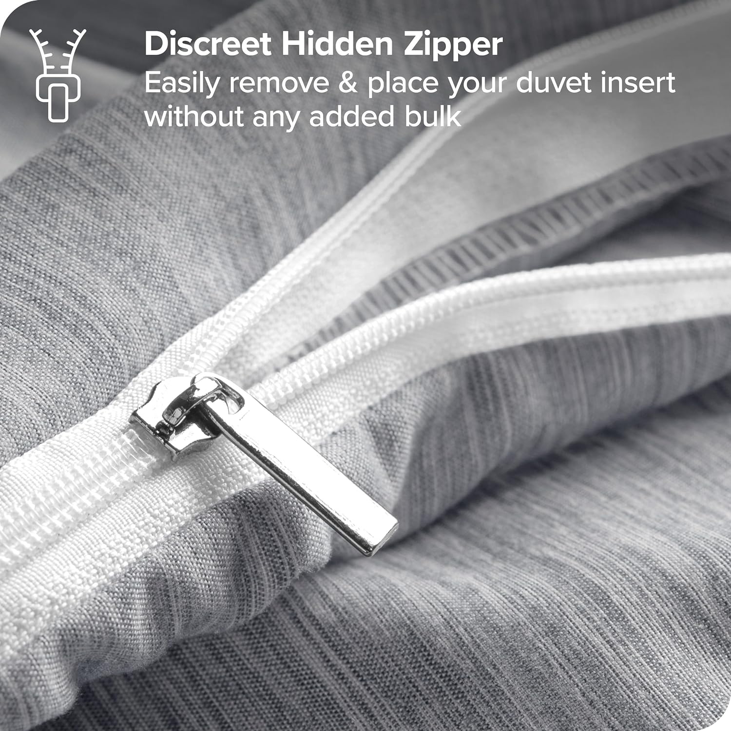 Bare Home Bedding Duvet Cover Queen Size - Premium 1800 Super Soft Duvet Covers Collection - Lightweight, Duvet Cover - Soft Textured Bedding Duvet Cover (Queen, Heathered Charcoal)