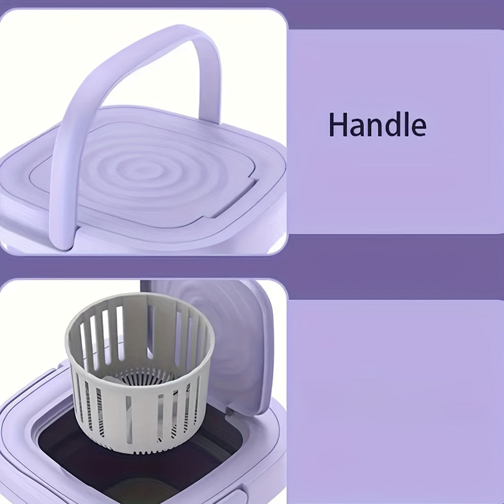 8L Foldable Mini Washing Machine: Fully Automatic Portable &amp; Compact For Baby &amp; Toddler Clothes, Underwear, Panties &amp; Socks!