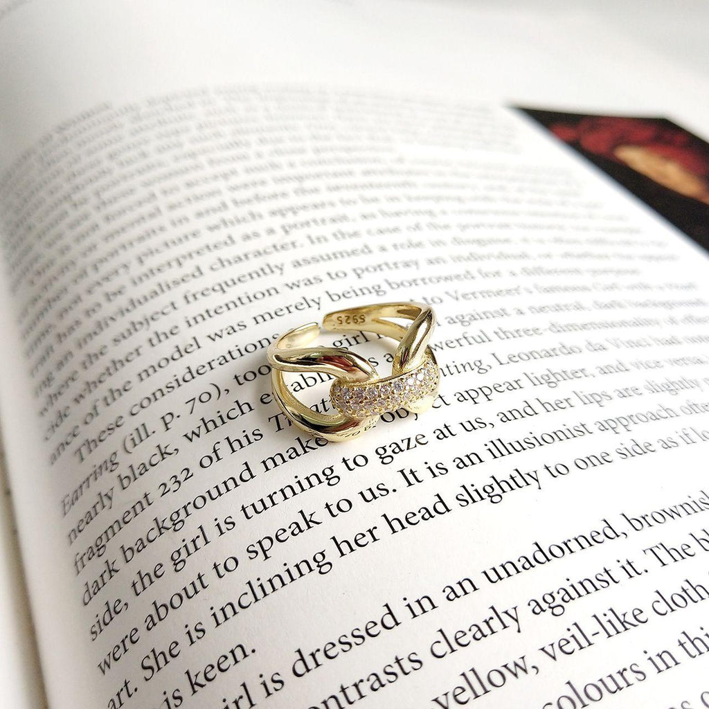 anniversary cz knot 925 sterling silver adjustable ring