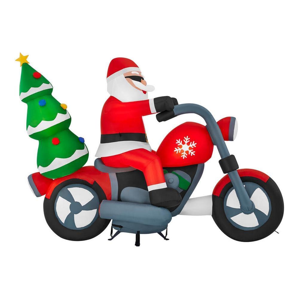 7 ft Santa on Motorcycle Holiday Inflatable