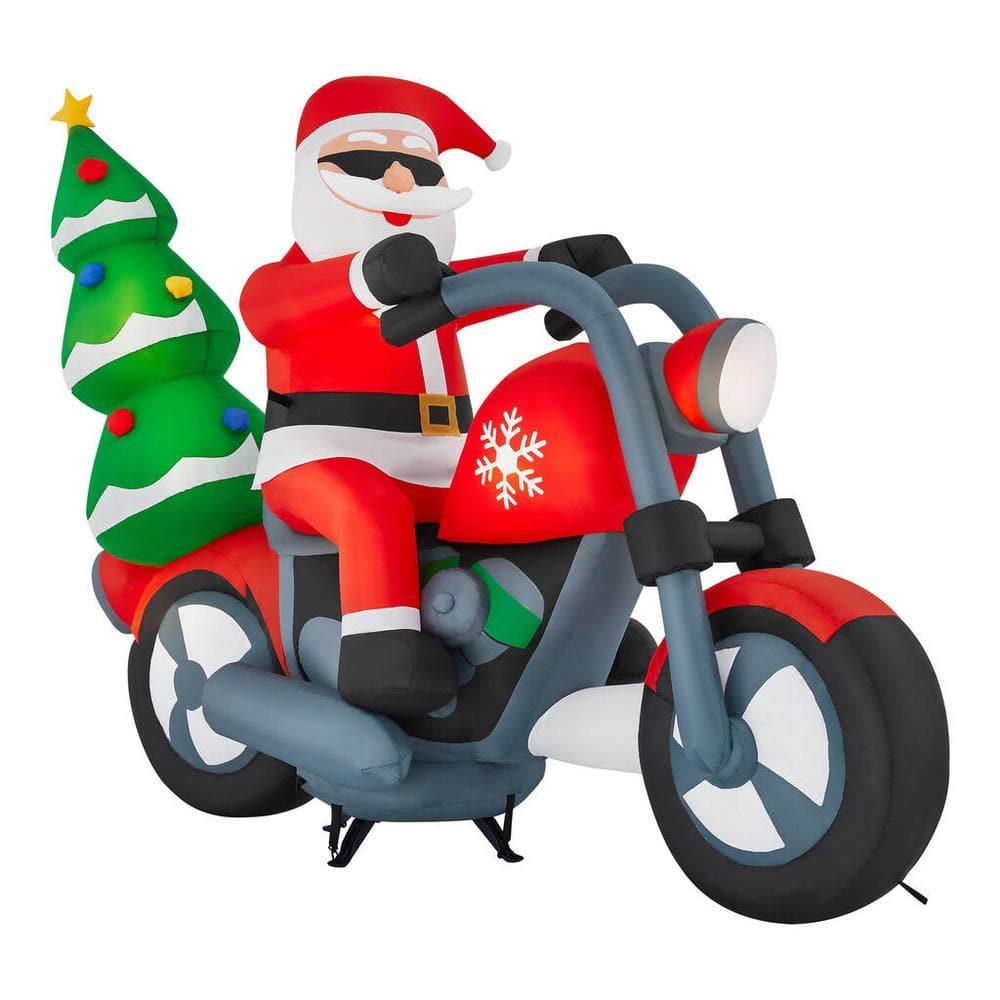 7 ft Santa on Motorcycle Holiday Inflatable