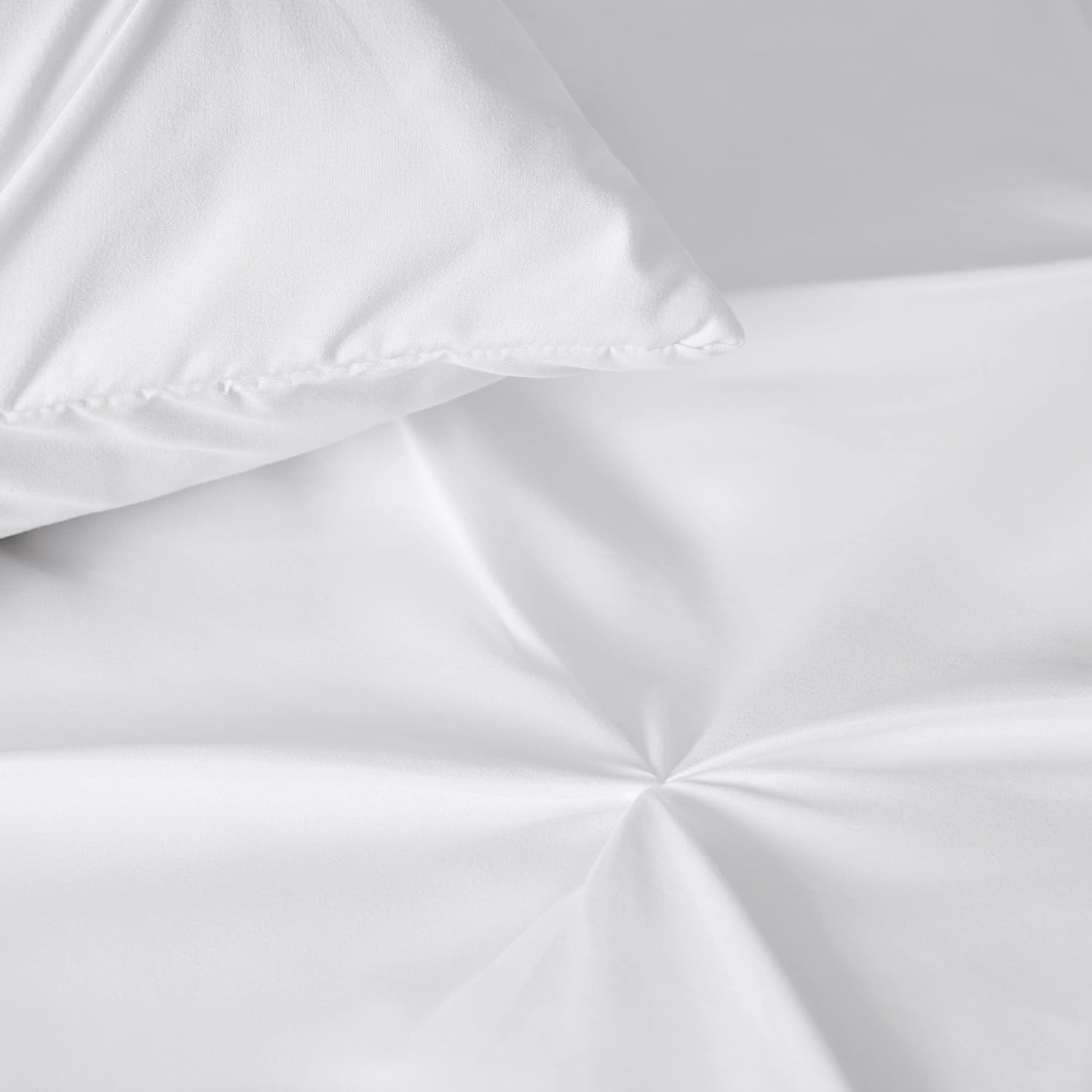 Bedsure White Duvet Cover California King - Pinch Pleated California King Size Duvet Cover with Zipper Closure, Microfiber Pintuck Duvet Cover(White, Cal King)