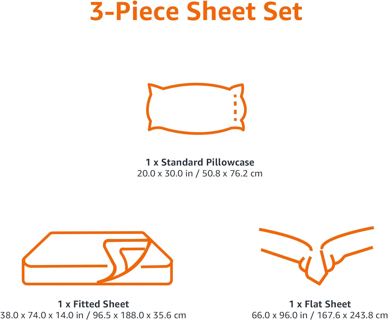 Basics Lightweight Super Soft Easy Care Microfiber 3-Piece Bed Sheet Set with 14-Inch Deep Pockets, Twin, Bright White, Solid
