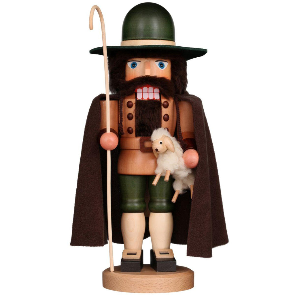 16" Green and Brown Christian Ulbricht Shepherd Nutcracker Decoration