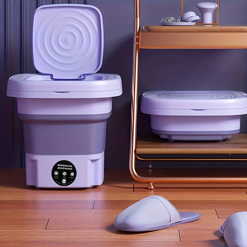 8L Foldable Mini Washing Machine: Fully Automatic Portable &amp; Compact For Baby &amp; Toddler Clothes, Underwear, Panties &amp; Socks!