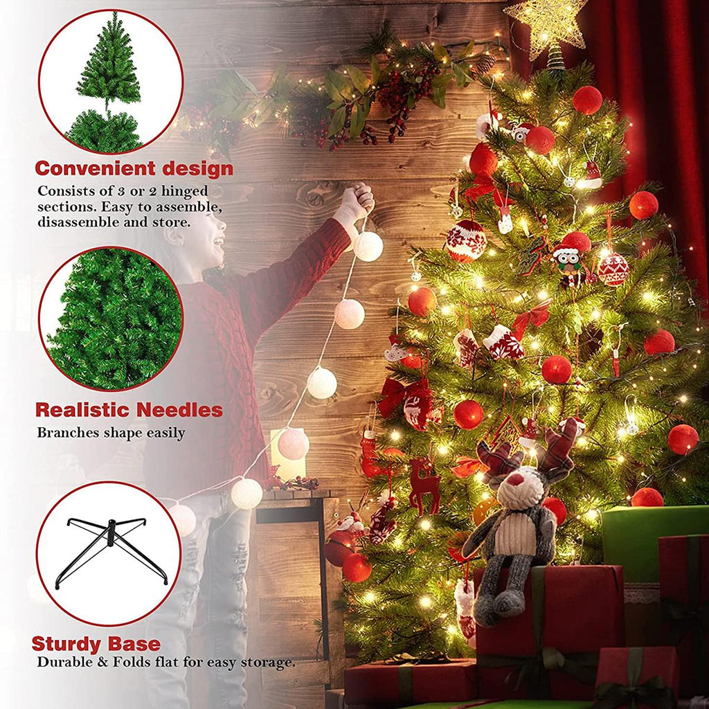 7.5 FT  Artificial Christmas Tree, 1300 Tips Full Tree with Christmas Tree Stand