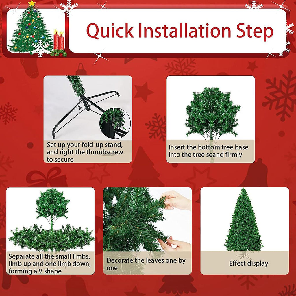 7.5 FT  Artificial Christmas Tree, 1300 Tips Full Tree with Christmas Tree Stand