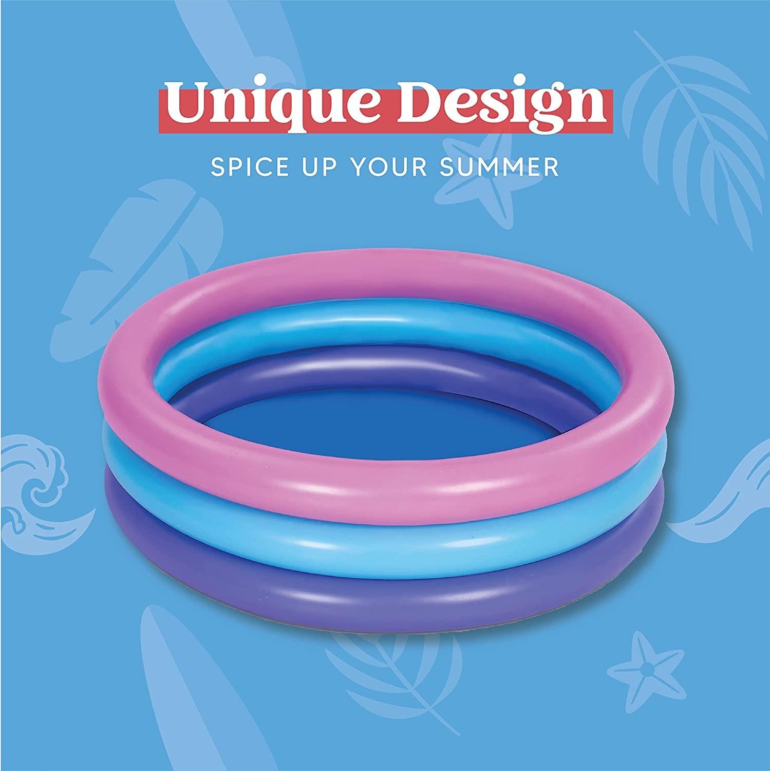 2 packs 34'' multicolor inflatable kiddie pools, baby swimming pool set, summer fun for kids water pool pit ball pool indoor&amp;outdoor (34’’ x 10’’)