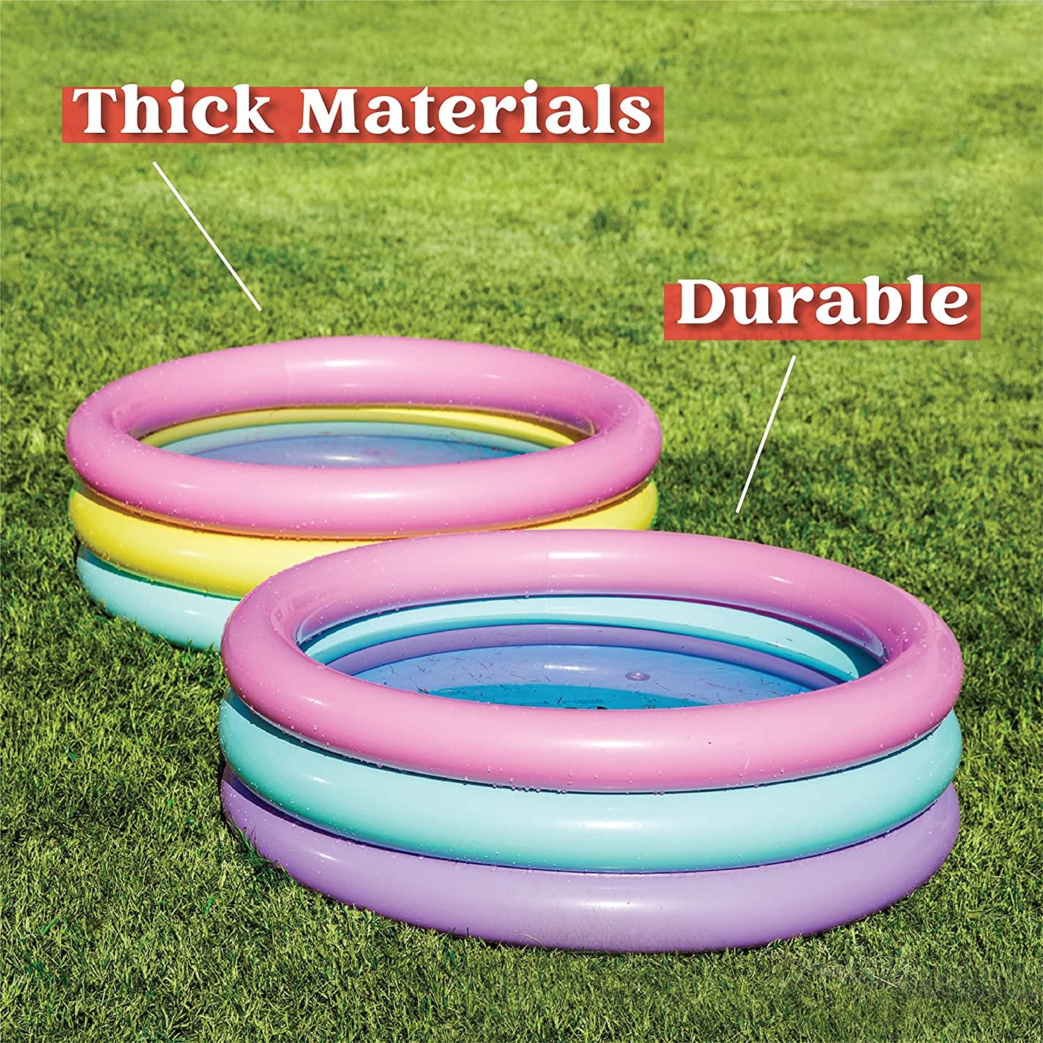 2 packs 34'' multicolor inflatable kiddie pools, baby swimming pool set, summer fun for kids water pool pit ball pool indoor&amp;outdoor (34’’ x 10’’)