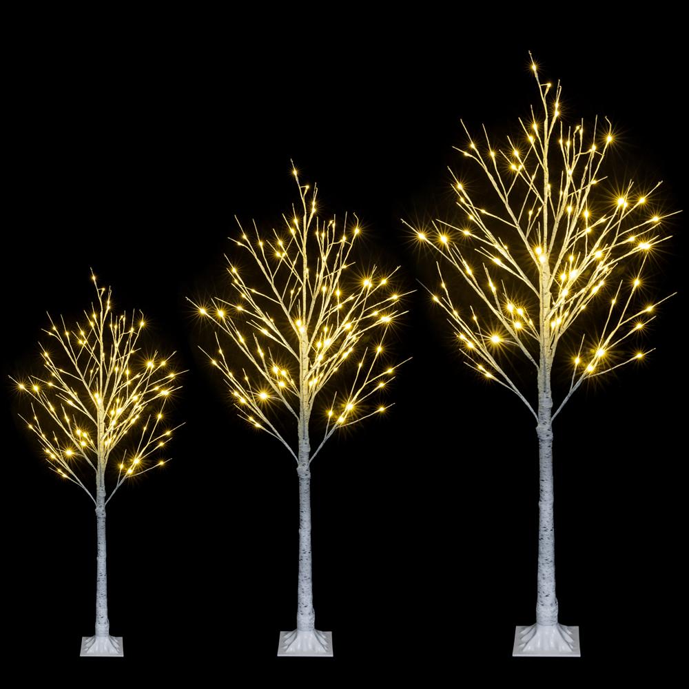 6FT Snowflake Christmas Tree with 96 LED Lamp For Outdoor Party Decorate Xmas