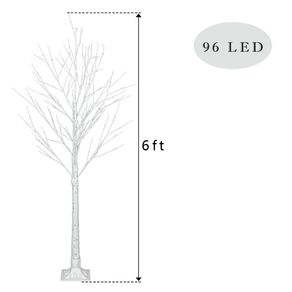 6FT Snowflake Christmas Tree with 96 LED Lamp For Outdoor Party Decorate Xmas
