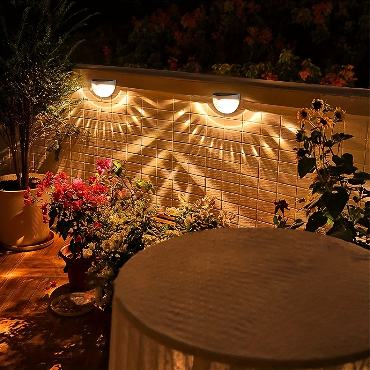 4packs Solar Fence Lights Solar Deck Lights Solar Wall Lights Solar Powered Wall Mount Outdoor Waterproof Fence Lamp Lighting For Fence Deck Patio Yard GaraStep Stair White