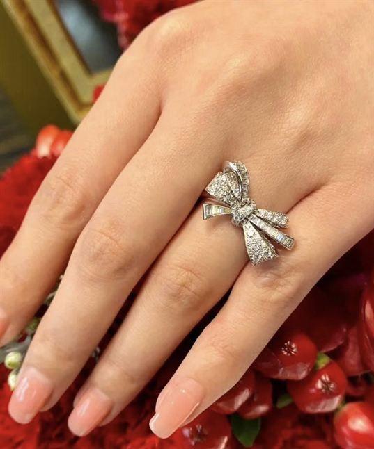 beautiful 5a cz bowknot 925 sterling silver ring