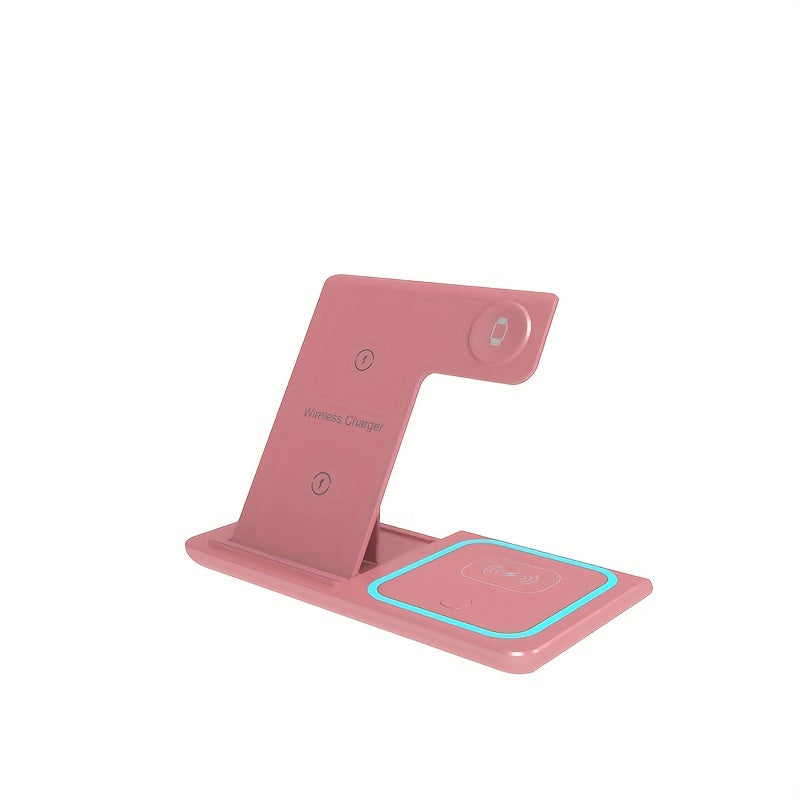 3 In 1 Fast Charging Station, Folding Wireless Charger Stand For  14,13,12,11/Pro/Max/Mini/Plus, X, XR, XS/Max, SE, 8/Plus, For IWatch 1-8, For Airpods 3/2/Pro